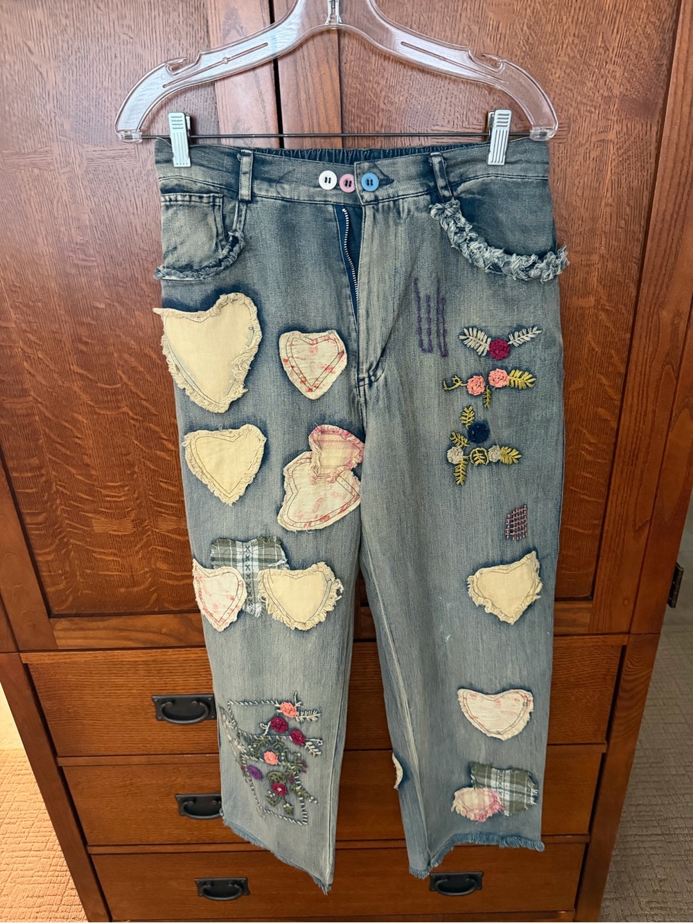 Blue Velvet Women’s Embroidered Patchwork Denim Jeans